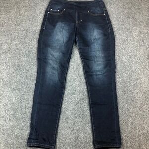 Jag Jeans Peri Pull On Selvedge Denim Straight Leg Dark Wash Pants Women Size 6